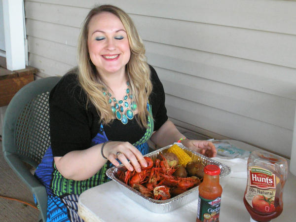 A typical plate of crawfish.