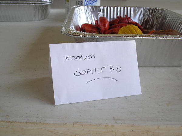 Sophie's reservation card.