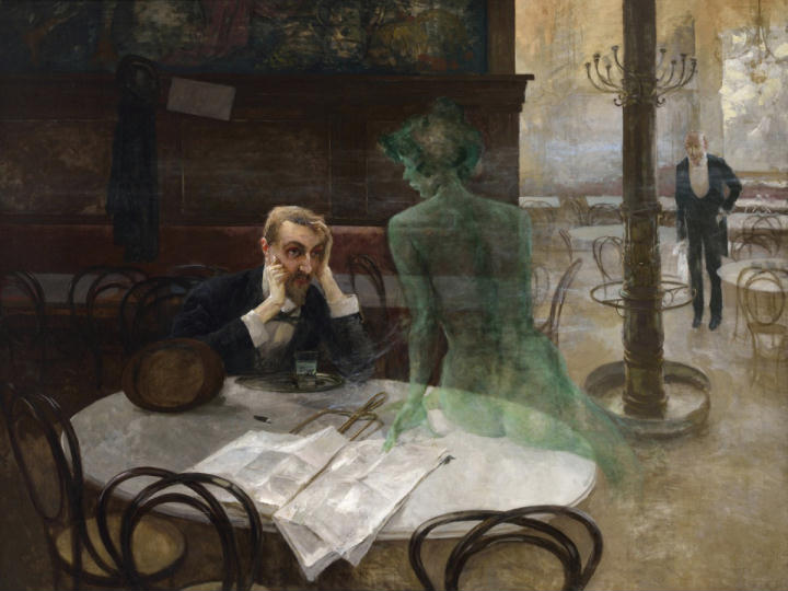 The Absinthe Drinker, Viktor Oliva, Painting