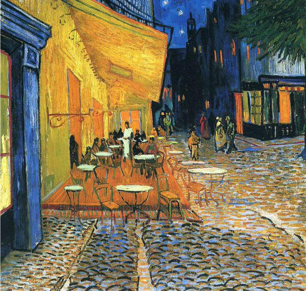 Café Terrace on the Place du Forum, Arles, at Night, or Café Terrace at Night, Vincent van Gogh, Painting