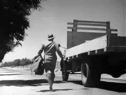 Screen capture from Detour (Edgar G. Ulmer, 1945): Al hitchhiking