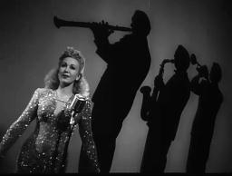 Screen capture from Detour (Edgar G. Ulmer, 1945): Sue singing