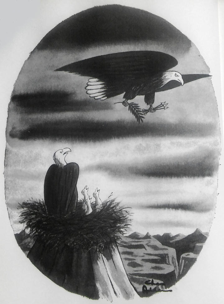 Photograph of Charles Addams’ “All Your Father Can Think Of”
