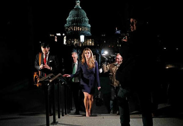 Hope Hicks climbing stairs after House Intelligence Committee